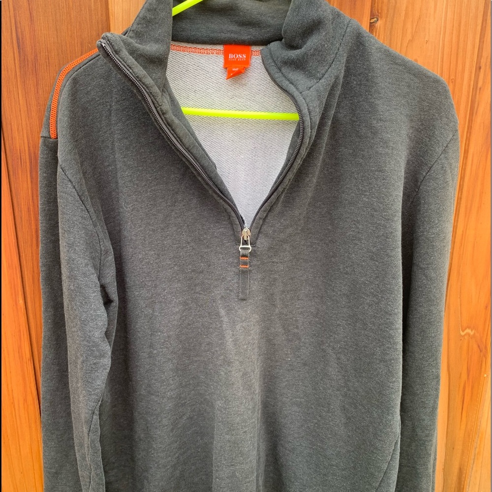A gray sweater for boy, brand Boss